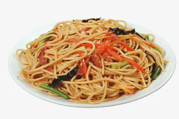 茶楼食品三丝炒面免抠