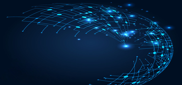 蓝色线条地球banner背景高清