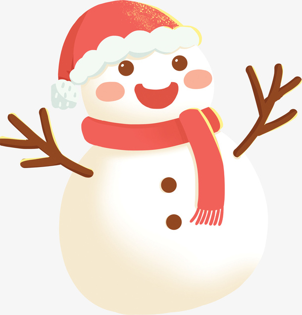 冬天手绘雪人矢量雪人免抠