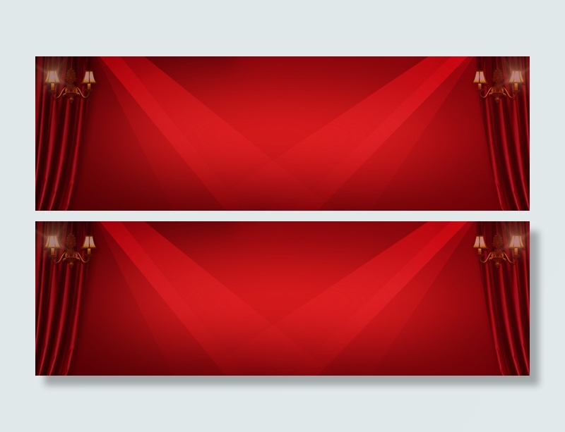 红色窗帘灯光banner