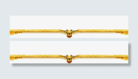 黄色花纹招聘海报边框免抠