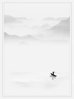 水墨风禅意家居海报背景模板高清