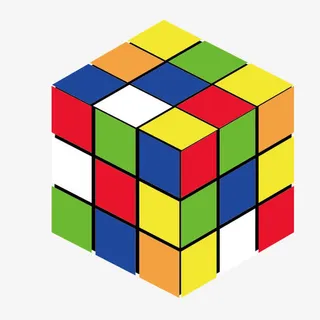 卡通彩色魔方免抠