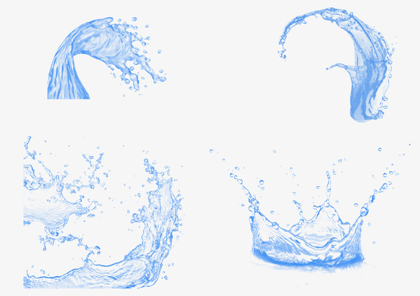 透明可变色水花免抠