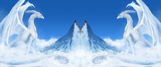 卡通山峰背景banner高清