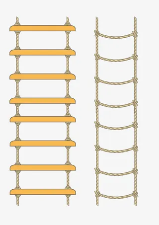 简约的麻绳风格云梯免抠