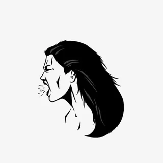 手绘骂人的女孩免抠