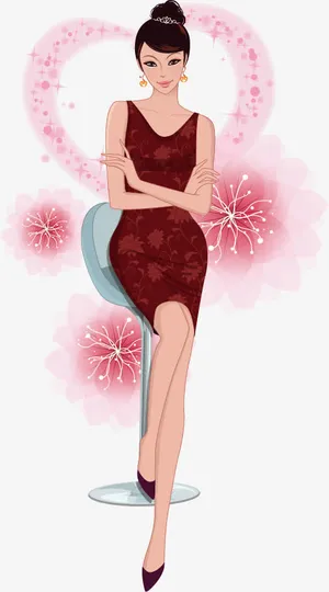 卡通美女矢量图免抠