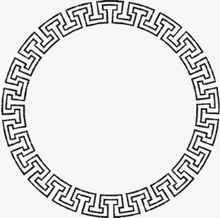 中式圆形边框免抠