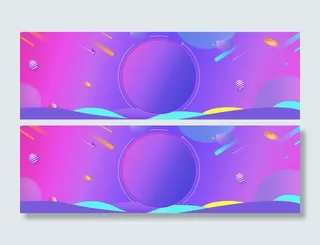 蓝紫色渐变炫酷飞溅圆圈云层banner高清