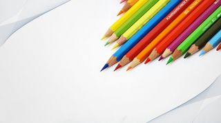 文艺简约彩色铅笔文具背景素材高清