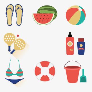 矢量图海滩装备免抠