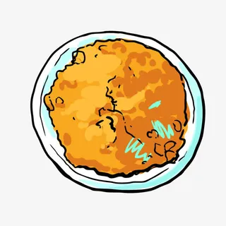 白盘的橘色炒饭免抠