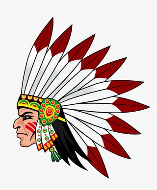 手绘愤怒的印第安人免抠