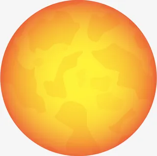 黄色卡通圆月免抠