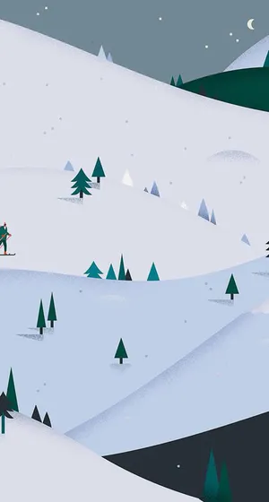 夜晚雪地壁纸设计免抠