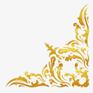 金色欧式角花渐变框免抠图免抠装饰花纹元素