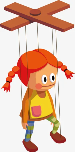 卡通女孩木偶矢量免抠