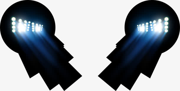蓝色梦幻射灯免抠