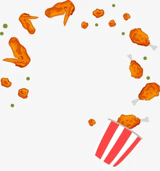 咖啡色美味炸鸡美食免抠