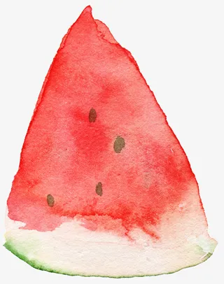 手绘 西瓜 籽 一块免抠