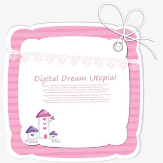 卡通小房子图案标签免抠