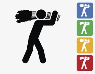 收麦子的小人图标免抠