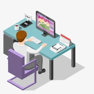 卡通办公的人物设计免抠