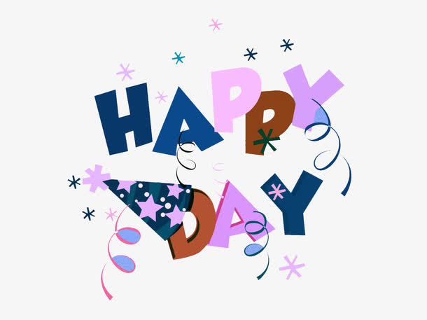 happyday创意英文字母免抠