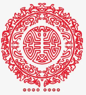 红色剪纸艺术免抠