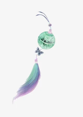 中国风手绘清新铃铛免抠