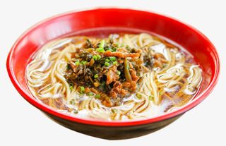 美食主食酸菜牛肉细面免抠