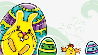 矢量黄色兔子背景插图