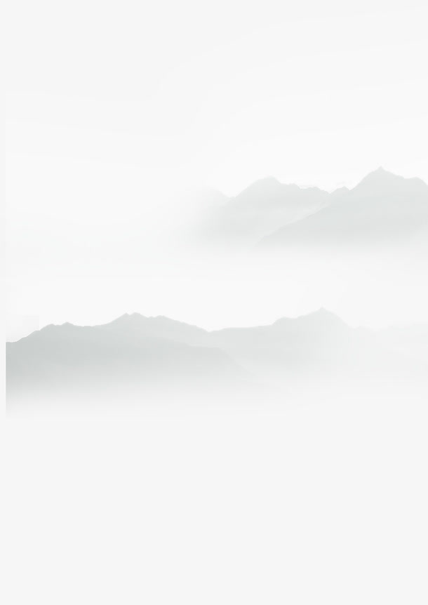 灰色中国风高山边框纹理免抠