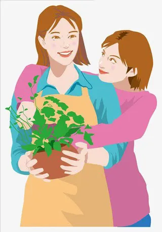 卡通母女素材免抠