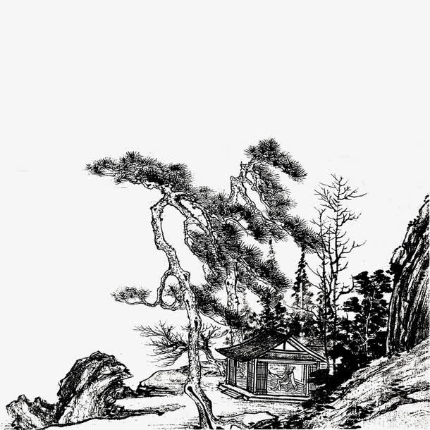 山边小屋免抠