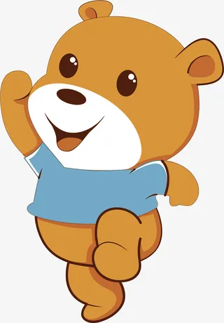 矢量图卡通开心的小熊免抠