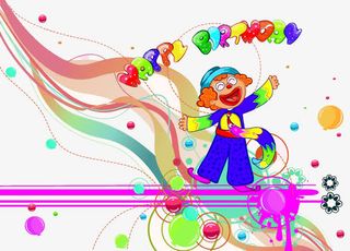 生日插画背景设计模板下载