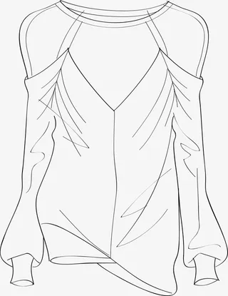 手绘女装长袖素材图免抠