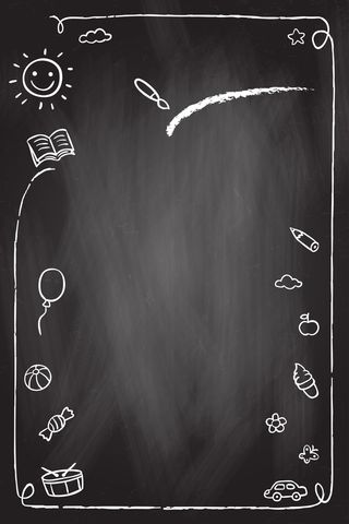 黑色手绘卡通美食背景高清