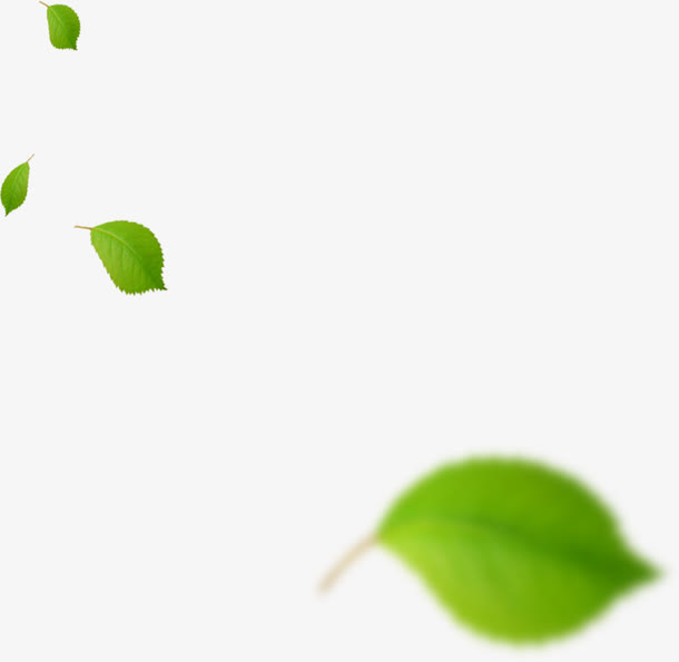 春天公益清新漂浮绿叶免抠
