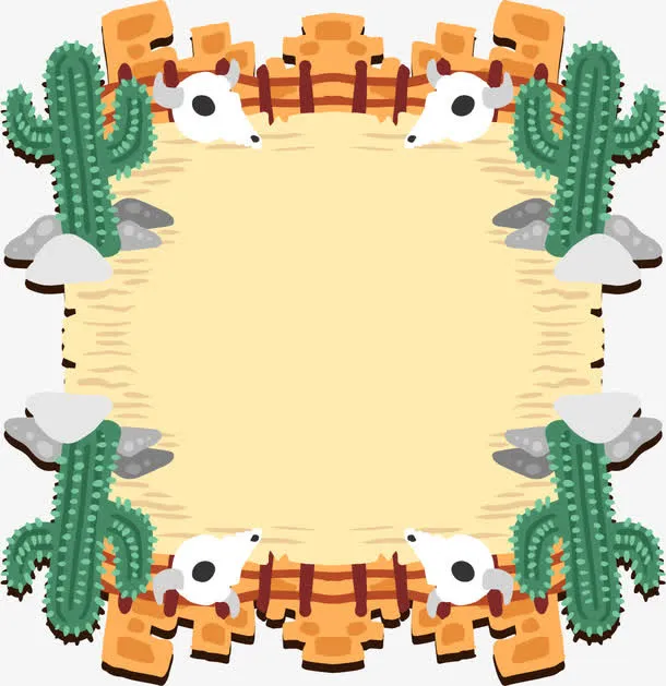 仙人掌装饰留言板免抠