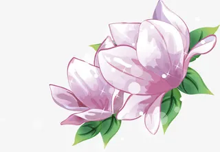 紫色手绘荷花免抠