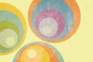 黄色背景采色圆环圆形图案,