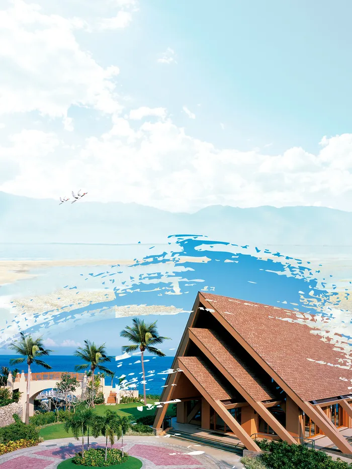 海南三亚夏季旅行海报背景素材高清