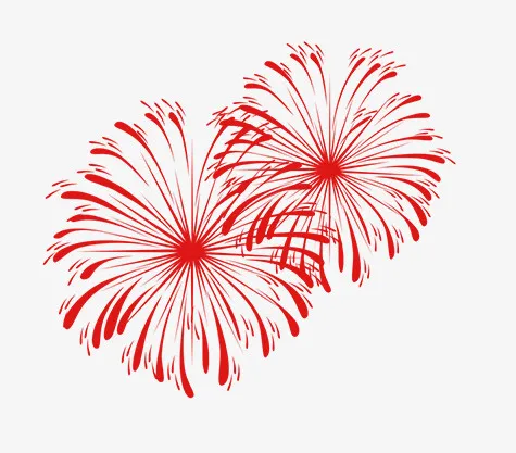 春节假日喜庆烟花装饰免抠