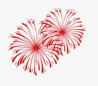 春节假日喜庆烟花装饰免抠