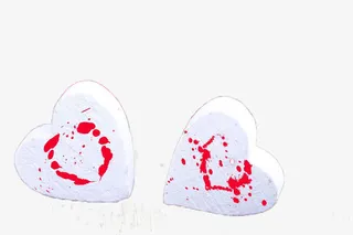 白色心形装饰图免抠