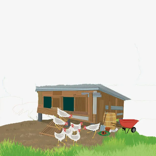 扁平化鸡舍免抠