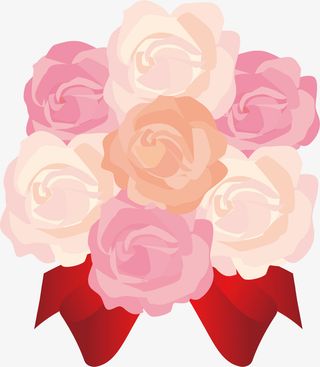 粉色美丽婚礼捧花免抠